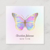 バタフライパステルカラーロゴ スクエア名刺 (正面)