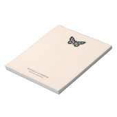 バタフライパステルピーチウォーターカラーロゴ ノートパッド (回転)