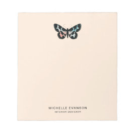 バタフライパステルピーチウォーターカラーロゴ ノートパッド