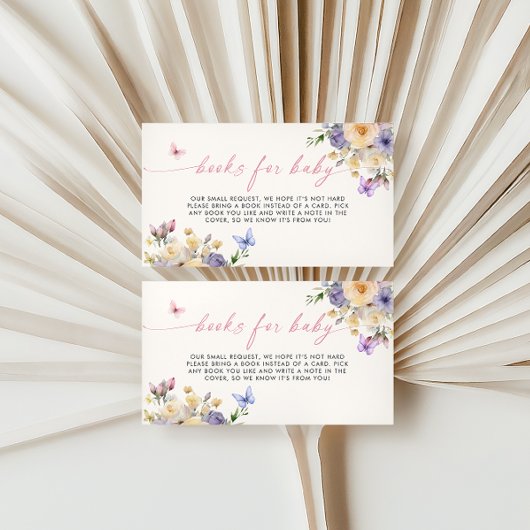 バタフライパステル花模様ブックスフォーベビー エンクロージャーカード