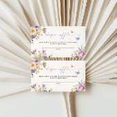 バタフライパステル花模様ベビーシャワーおむつラッフル エンクロージャーカード