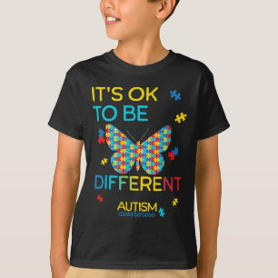バタフライパズルIts Ok To Be 違う Autism Awa Tシャツ