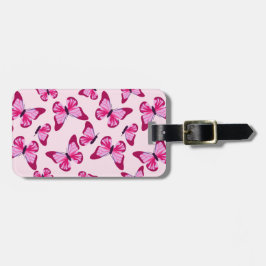 バタフライパターかわいらしン（ピンク） ラゲッジタグ
