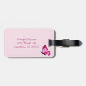バタフライパターかわいらしン(ピンク) ラゲッジタグ (裏面横)