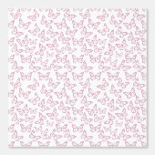 バタフライパターガーリーンかわいいホワイト&赤面ピンク 壁紙 (正面)