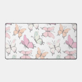 バタフライパターンのソフトカラー デスクマット (正面)