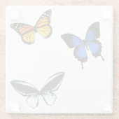 バタフライパターンガラスコースター ガラスコースター (裏面)