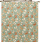 バタフライパターンセージ緑 シャワーカーテン