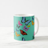 バタフライパターンテクスチャ コーヒーマグカップ (正面右)