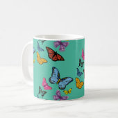 バタフライパターンテクスチャ コーヒーマグカップ (正面左)