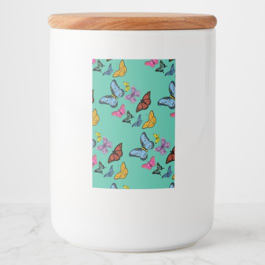 バタフライパターンテクスチャ フードラベル (正面)