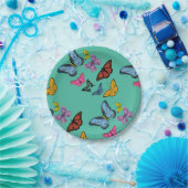 バタフライパターンテクスチャ ペーパープレート (パーティー)