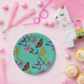 バタフライパターンテクスチャ ペーパープレート (パーティー)