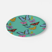 バタフライパターンテクスチャ ペーパープレート (アングル)