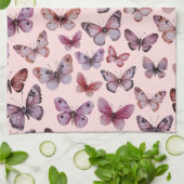 バタフライパターン水の色のエレガントギフト キッチンタオル (折り畳み)