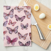 バタフライパターン水の色のエレガントギフト キッチンタオル (四つ折り)