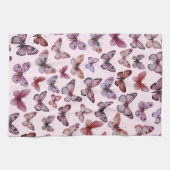 バタフライパターン水の色のエレガントギフト キッチンタオル (横)