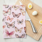 バタフライパターン水の色のエレガントギフト キッチンタオル (四つ折り)