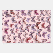 バタフライパターン水の色のエレガントギフト ラッピングペーパーシート (正面)