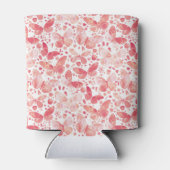 バタフライパターン水彩コーラルピンク 缶クーラー (裏面)