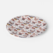 バタフライパターン誕生日紙プレート ペーパープレート (アングル)