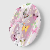 バタフライパターン7 ラージ壁時計 (傾斜)