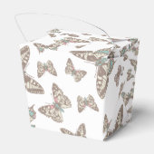 バタフライパターン（の模様が）ある結婚式の引き出物ボックス フェイバーボックス (裏面サイド)