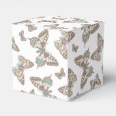 バタフライパターン（の模様が）ある結婚式の引き出物ボックス フェイバーボックス (裏面サイド)