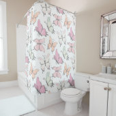バタフライパターン シャワーカーテン (インサイチュ)