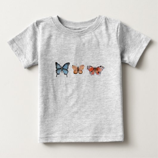 バタフライパターン ベビーTシャツ (正面)