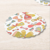 バタフライパターン ペーパーコースター (アングル)