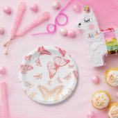 バタフライパターン ペーパープレート (パーティー)