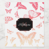 バタフライパターン ワインラベル (シングルラベル)