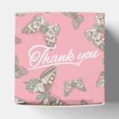 バタフライパター感謝していンピンクユー結婚式の引き出物ボックス フェイバーボックス (上部)