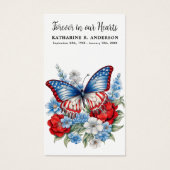 バタフライパティオティックフローラ葬儀祈りの言葉カード (正面)