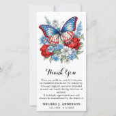 バタフライパトリオティシック葬儀記念悔やみや弔慰 サンキューカード (正面)