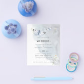 バタフライパラダイスダスティブルー結婚ズフライヤー チラシ (シングル)