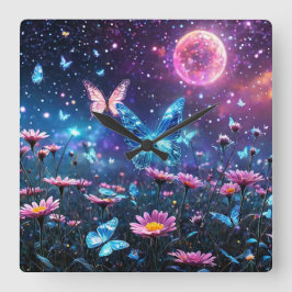 バタフライパラダイス スクエア壁時計