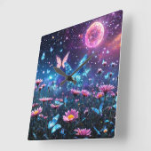 バタフライパラダイス スクエア壁時計 (傾斜)