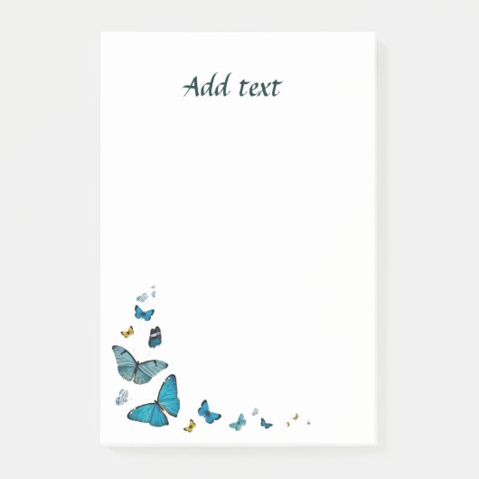 バタフライパレーダかわいらしテンプレートデザイン ポストイット (正面)