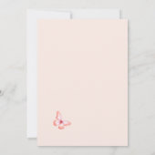 バタフライパンパスグラスピンクの女の子ベビーシャワー 招待状 (裏面)