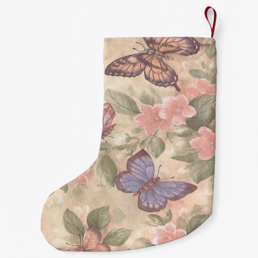 バタフライパーソナライズされたクリスマスストッキング スモールクリスマスストッキング (裏面)
