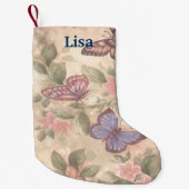 バタフライパーソナライズされたクリスマスストッキング スモールクリスマスストッキング (正面)