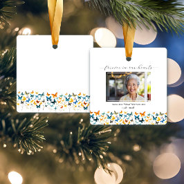 バタフライパーソナライズされたスクエアオーナメント セラミックオーナメント