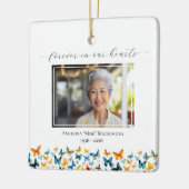 バタフライパーソナライズされたスクエアオーナメント セラミックオーナメント (左)