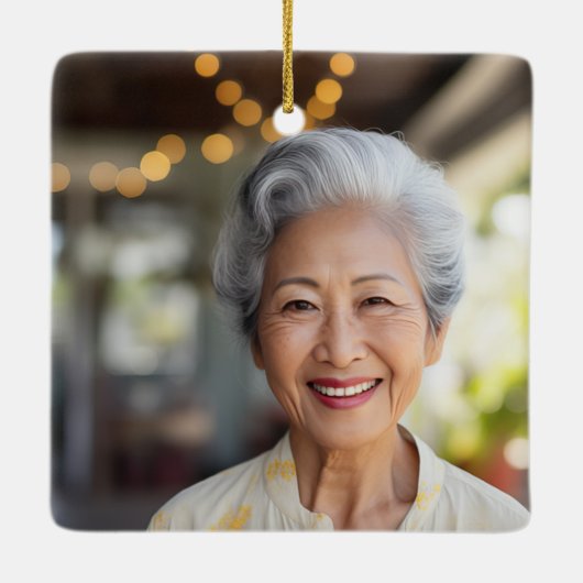 バタフライパーソナライズされたスクエアオーナメント- 2枚 セラミックオーナメント (裏面)