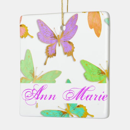 バタフライパーソナライズされたセラミックオーナメント セラミックオーナメント (左)