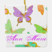 バタフライパーソナライズされたセラミックオーナメント セラミックオーナメント (正面)
