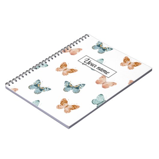 バタフライパーソナライズされたノート ノートブック (左側)