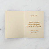 バタフライパーソナライズされたハッピーバースデー カード (内部)